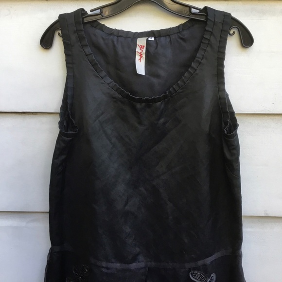 Biya Johnny Was sleeveless black beaded  dress S - Picture 2 of 8